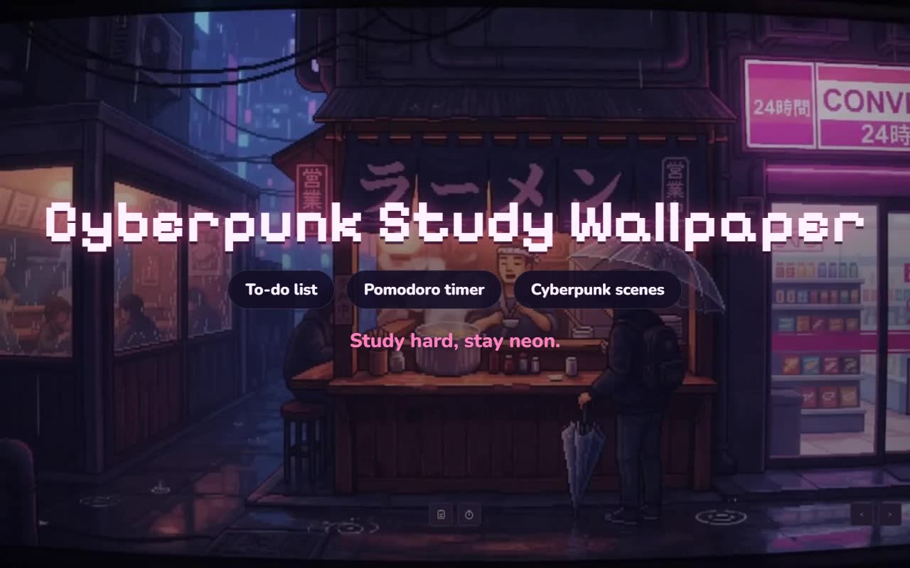 Cyberpunk Study Wallpaper
